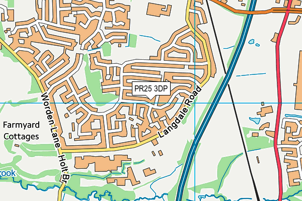 PR25 3DP map - OS VectorMap District (Ordnance Survey)