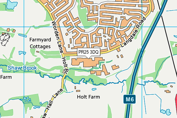 Runshaw College map (PR25 3DQ) - OS VectorMap District (Ordnance Survey)