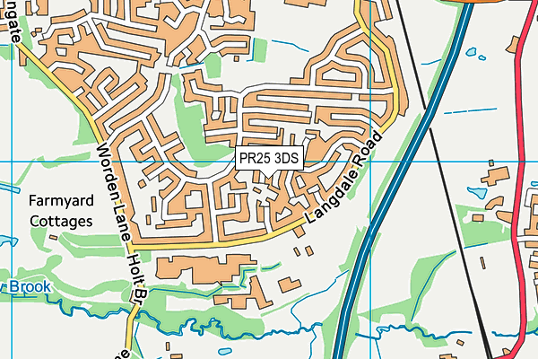 PR25 3DS map - OS VectorMap District (Ordnance Survey)