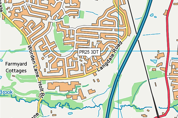 PR25 3DT map - OS VectorMap District (Ordnance Survey)