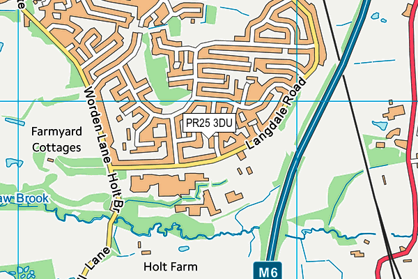 PR25 3DU map - OS VectorMap District (Ordnance Survey)