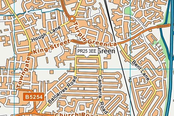 PR25 3EE map - OS VectorMap District (Ordnance Survey)