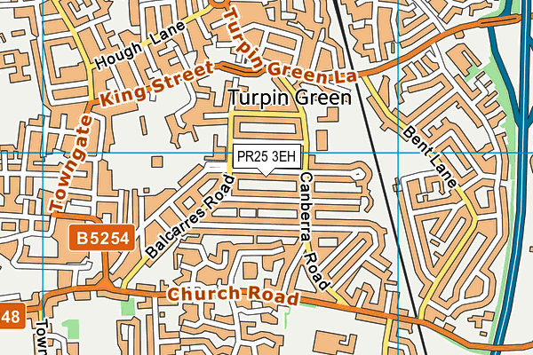 PR25 3EH map - OS VectorMap District (Ordnance Survey)