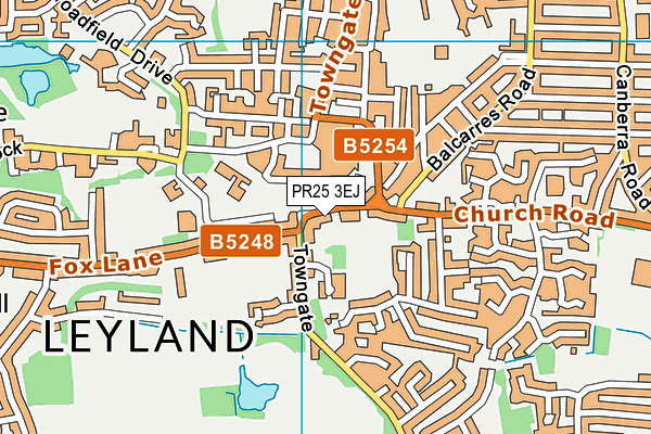 PR25 3EJ map - OS VectorMap District (Ordnance Survey)