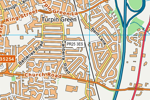 PR25 3ES map - OS VectorMap District (Ordnance Survey)