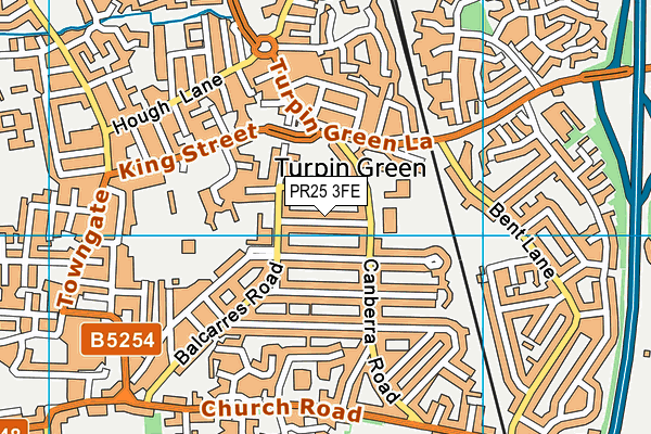 PR25 3FE map - OS VectorMap District (Ordnance Survey)