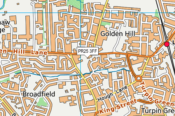 PR25 3FF map - OS VectorMap District (Ordnance Survey)