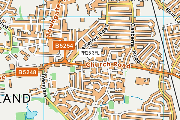 PR25 3FL map - OS VectorMap District (Ordnance Survey)