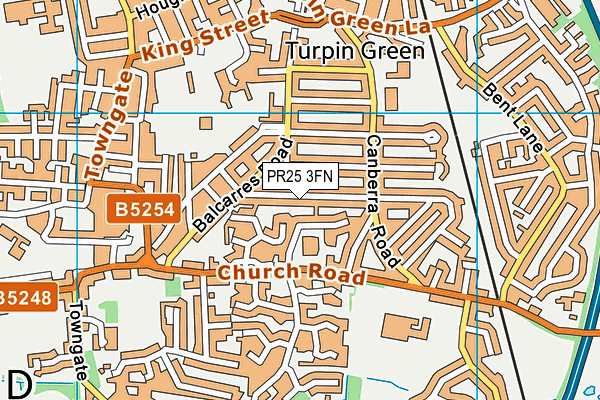 PR25 3FN map - OS VectorMap District (Ordnance Survey)