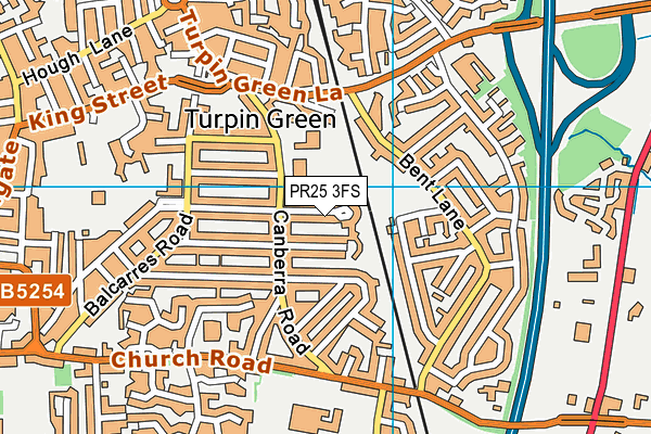 PR25 3FS map - OS VectorMap District (Ordnance Survey)