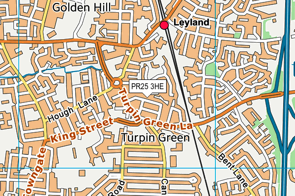 PR25 3HE map - OS VectorMap District (Ordnance Survey)