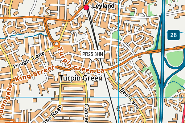 PR25 3HN map - OS VectorMap District (Ordnance Survey)