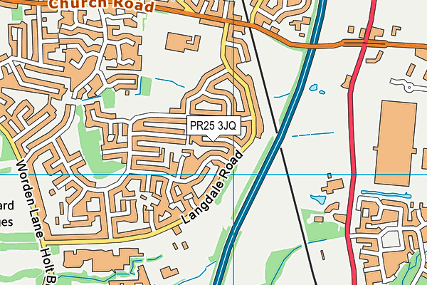 PR25 3JQ map - OS VectorMap District (Ordnance Survey)