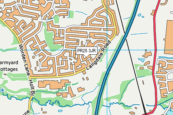 PR25 3JR map - OS VectorMap District (Ordnance Survey)