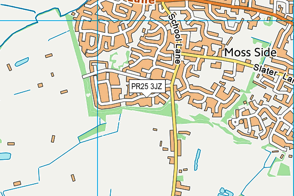 PR25 3JZ map - OS VectorMap District (Ordnance Survey)