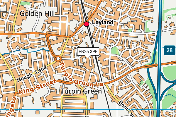 PR25 3PF map - OS VectorMap District (Ordnance Survey)