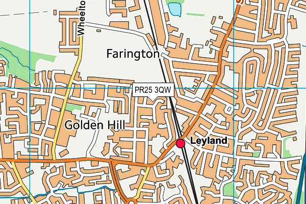 PR25 3QW map - OS VectorMap District (Ordnance Survey)