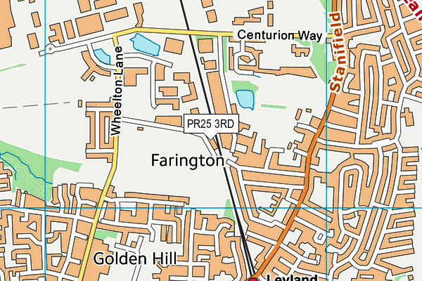 PR25 3RD map - OS VectorMap District (Ordnance Survey)