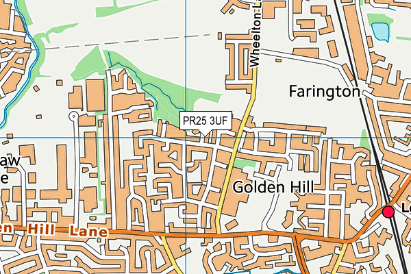 PR25 3UF map - OS VectorMap District (Ordnance Survey)