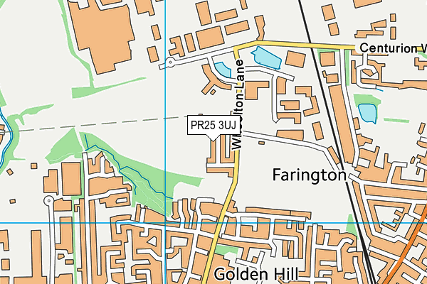 PR25 3UJ map - OS VectorMap District (Ordnance Survey)