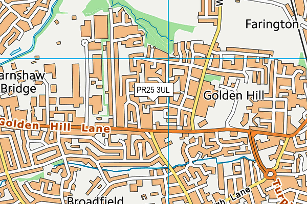 PR25 3UL map - OS VectorMap District (Ordnance Survey)