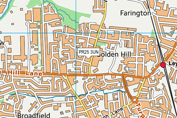 PR25 3UN map - OS VectorMap District (Ordnance Survey)