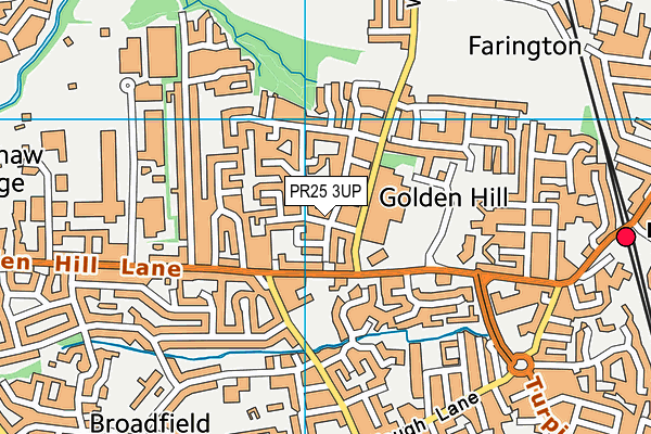 PR25 3UP map - OS VectorMap District (Ordnance Survey)