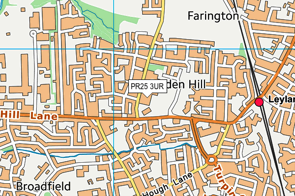 PR25 3UR map - OS VectorMap District (Ordnance Survey)