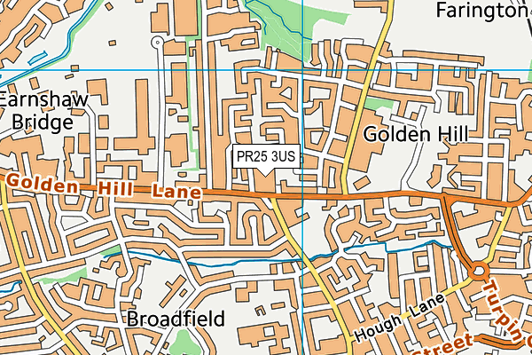 PR25 3US map - OS VectorMap District (Ordnance Survey)