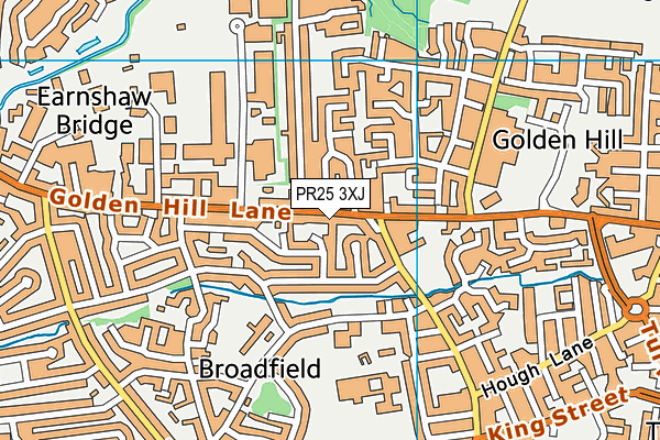 PR25 3XJ map - OS VectorMap District (Ordnance Survey)