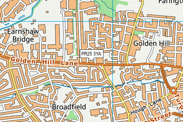 PR25 3YA map - OS VectorMap District (Ordnance Survey)