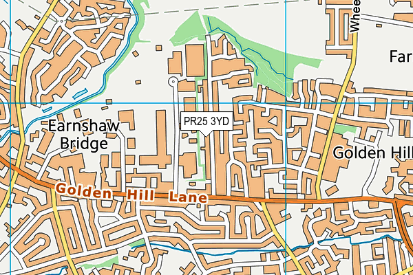PR25 3YD map - OS VectorMap District (Ordnance Survey)