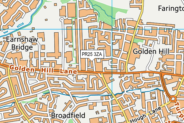 PR25 3ZA map - OS VectorMap District (Ordnance Survey)