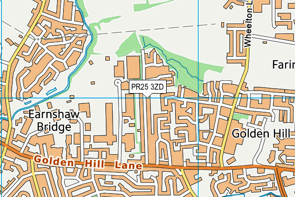 PR25 3ZD map - OS VectorMap District (Ordnance Survey)