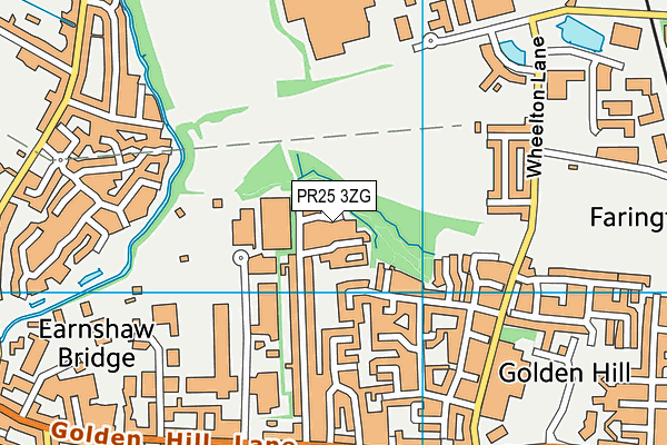 PR25 3ZG map - OS VectorMap District (Ordnance Survey)