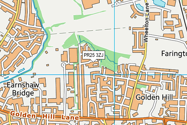 PR25 3ZJ map - OS VectorMap District (Ordnance Survey)