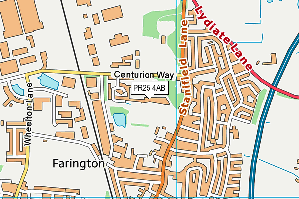 PR25 4AB map - OS VectorMap District (Ordnance Survey)