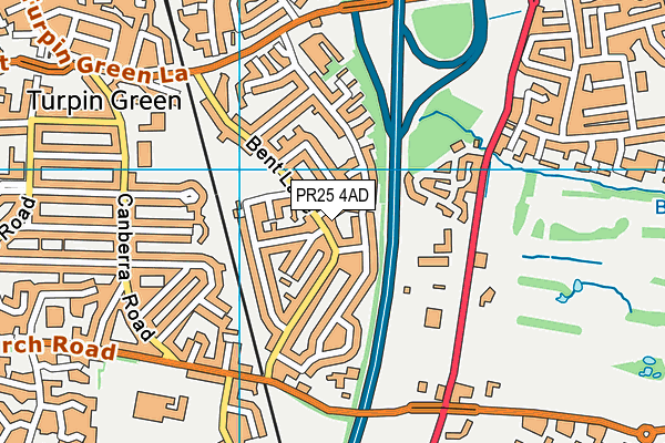 PR25 4AD map - OS VectorMap District (Ordnance Survey)