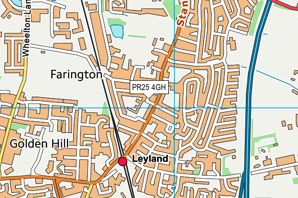 Farington Primary School map (PR25 4GH) - OS VectorMap District (Ordnance Survey)
