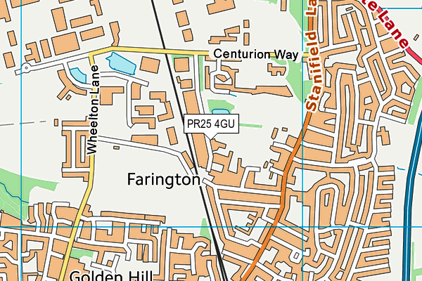 PR25 4GU map - OS VectorMap District (Ordnance Survey)