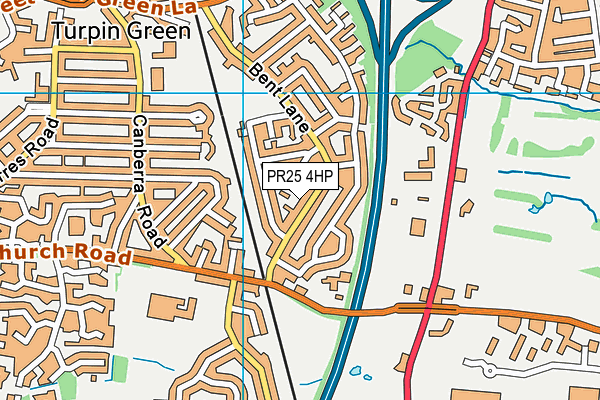 PR25 4HP map - OS VectorMap District (Ordnance Survey)