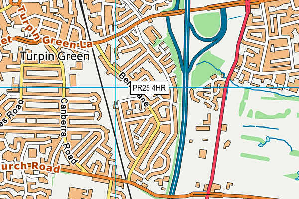 PR25 4HR map - OS VectorMap District (Ordnance Survey)