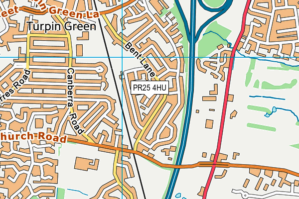 PR25 4HU map - OS VectorMap District (Ordnance Survey)