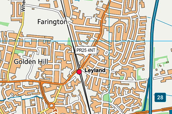 PR25 4NT map - OS VectorMap District (Ordnance Survey)