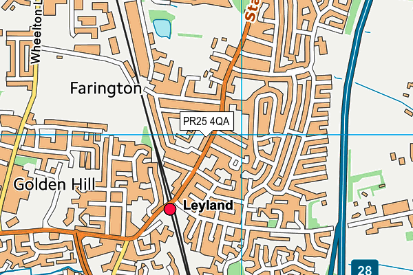 PR25 4QA map - OS VectorMap District (Ordnance Survey)