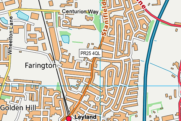 PR25 4QL map - OS VectorMap District (Ordnance Survey)