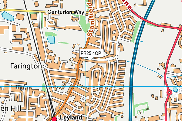 PR25 4QP map - OS VectorMap District (Ordnance Survey)