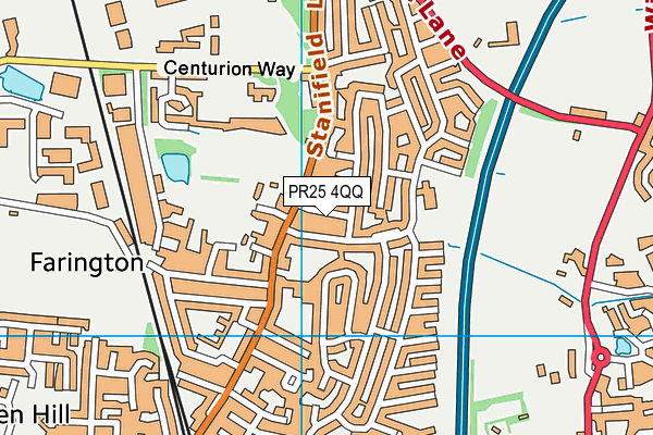 PR25 4QQ map - OS VectorMap District (Ordnance Survey)