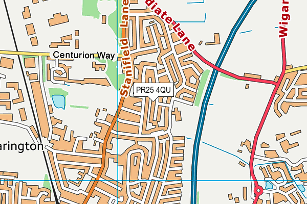 PR25 4QU map - OS VectorMap District (Ordnance Survey)