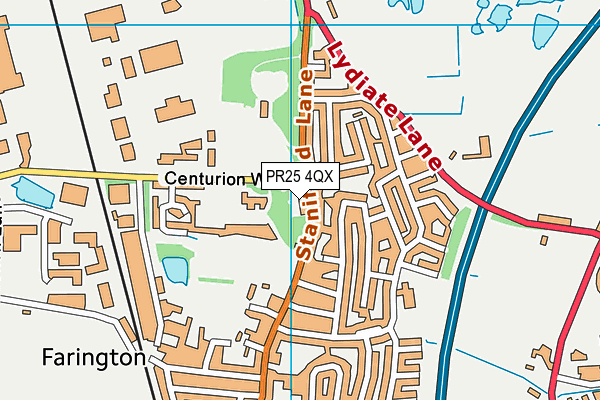 PR25 4QX map - OS VectorMap District (Ordnance Survey)